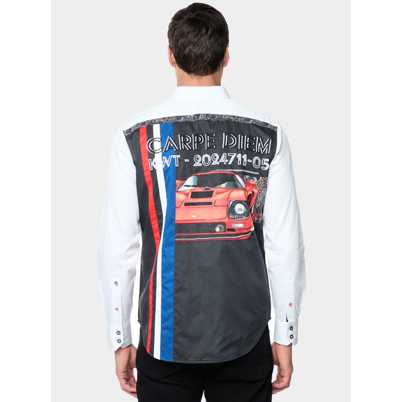 CARPE DIEM LONG SLEEVE BUTTON DOWN SHIRT