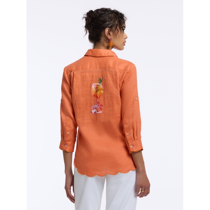 HADLEY 3/4 SLEEVE SHIRT|LT ORANGE|XS|S|M|L|XL|2XL
