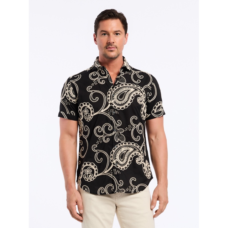 IMBRIGLIO SHORT SLEEVE BUTTON DOWN SHIRT