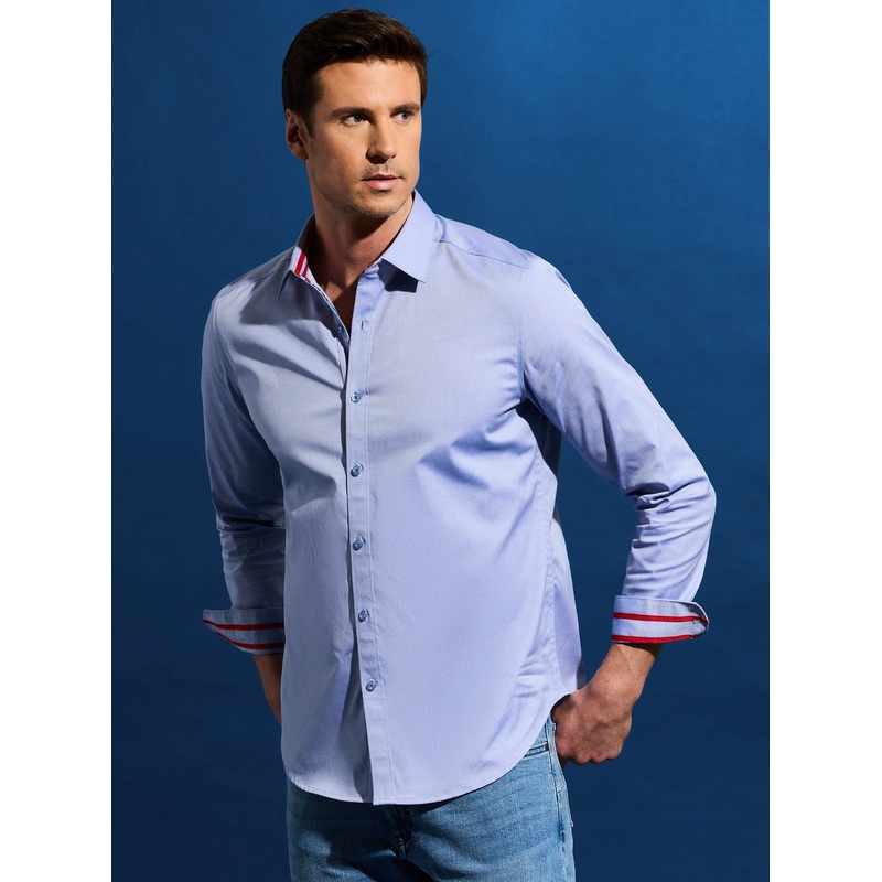 SUPERMAN x  POWER OF HOPE LONG SLEEVE BUTTON DOWN SHIRT