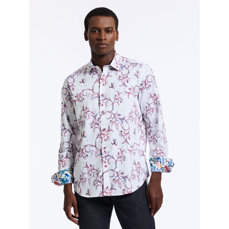 VINO VINES LONG SLEEVE BUTTON DOWN SHIRT