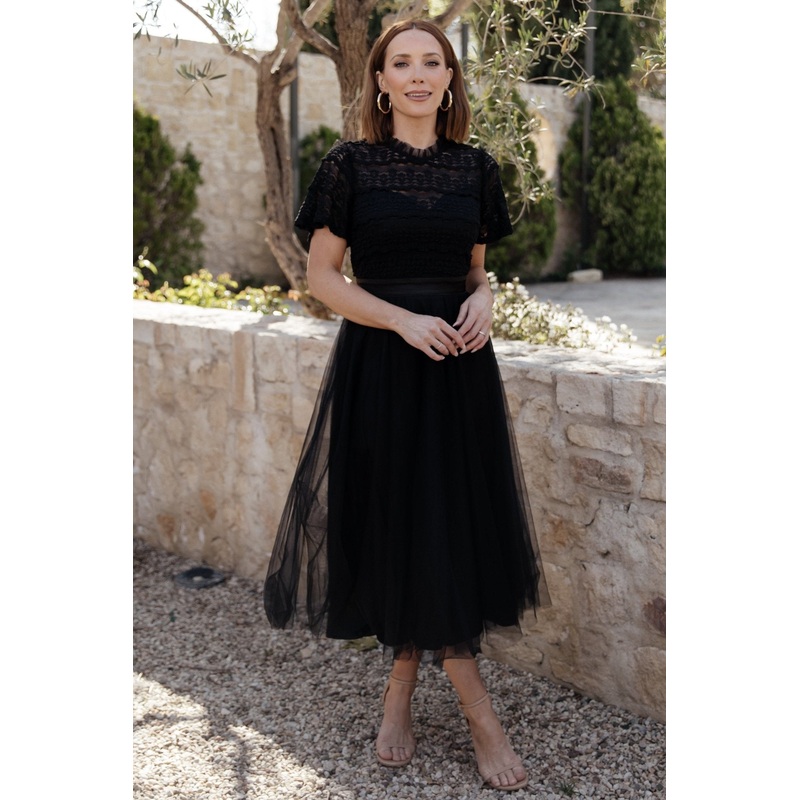 Darcy Tulle Midi Dress | Black
