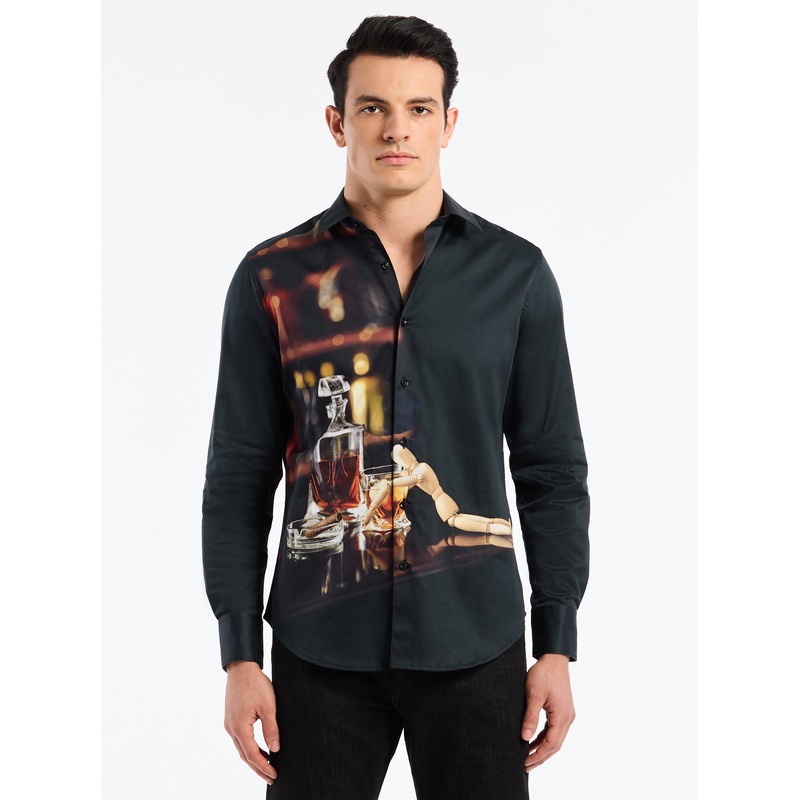 DISTILLED SPIRIT LONG SLEEVE BUTTON DOWN SHIRT