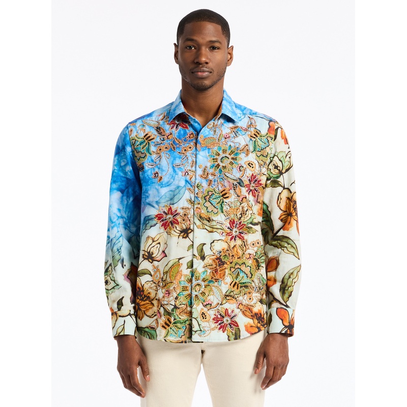 LIMITED EDITION WANDERINBLOSSOM LONG SLEEVE BUTTON DOWN SHIRT TALL