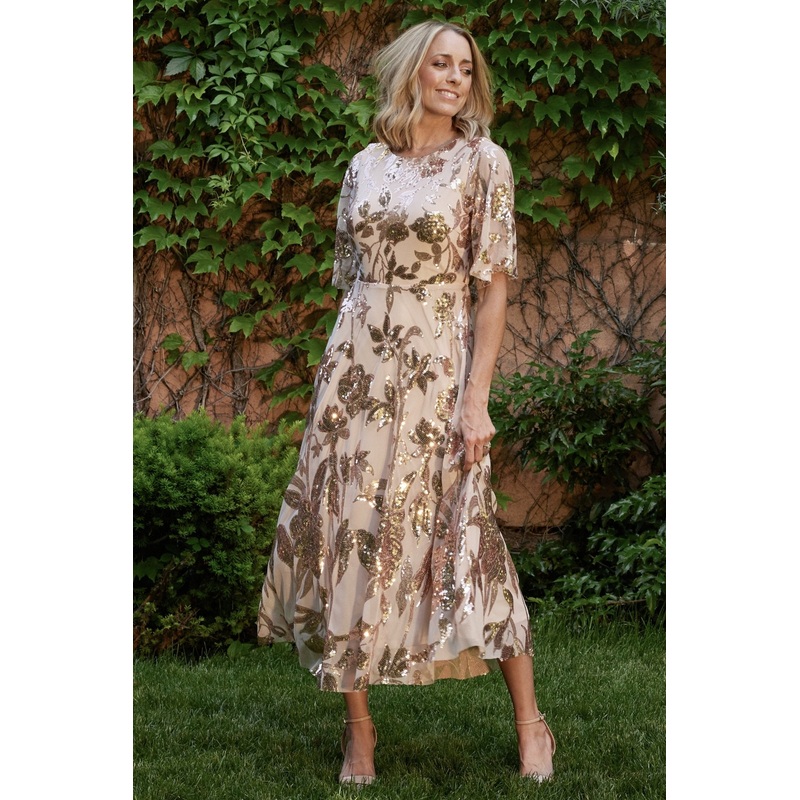 Lucy Sequin Dress | Rose Gold|XS|S|M|L|XL|1XL|2XL|3XL