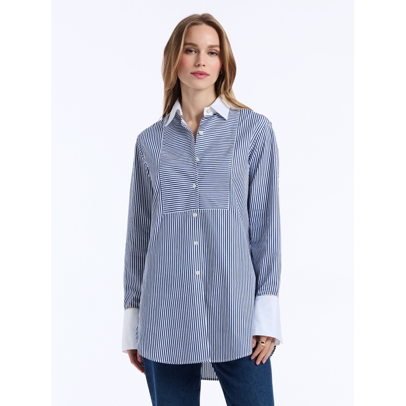 MAUDE LONG SLEEVE SHIRT|NAVY|XS|S|M|L|XL|2XL