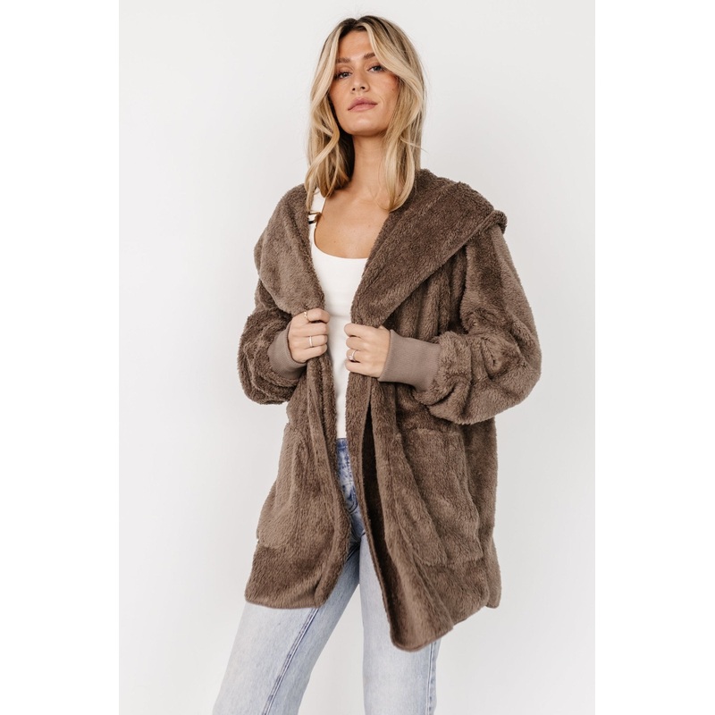 Melrose Teddy Jacket | Brown|One Size