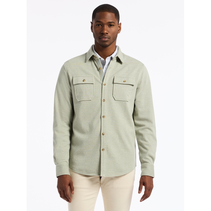 VIGANO LONG SLEEVE KNIT SHIRT|SAGE|XS|S|M|L|XL|2XL|3XL|4XL