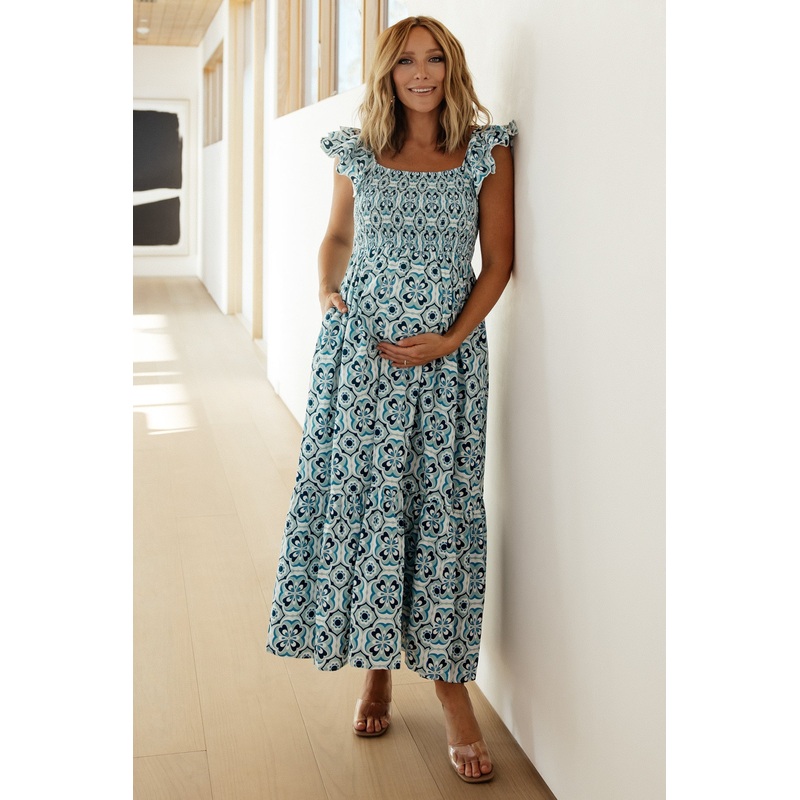 Zoey Smocked Maxi Dress | Blue Print
