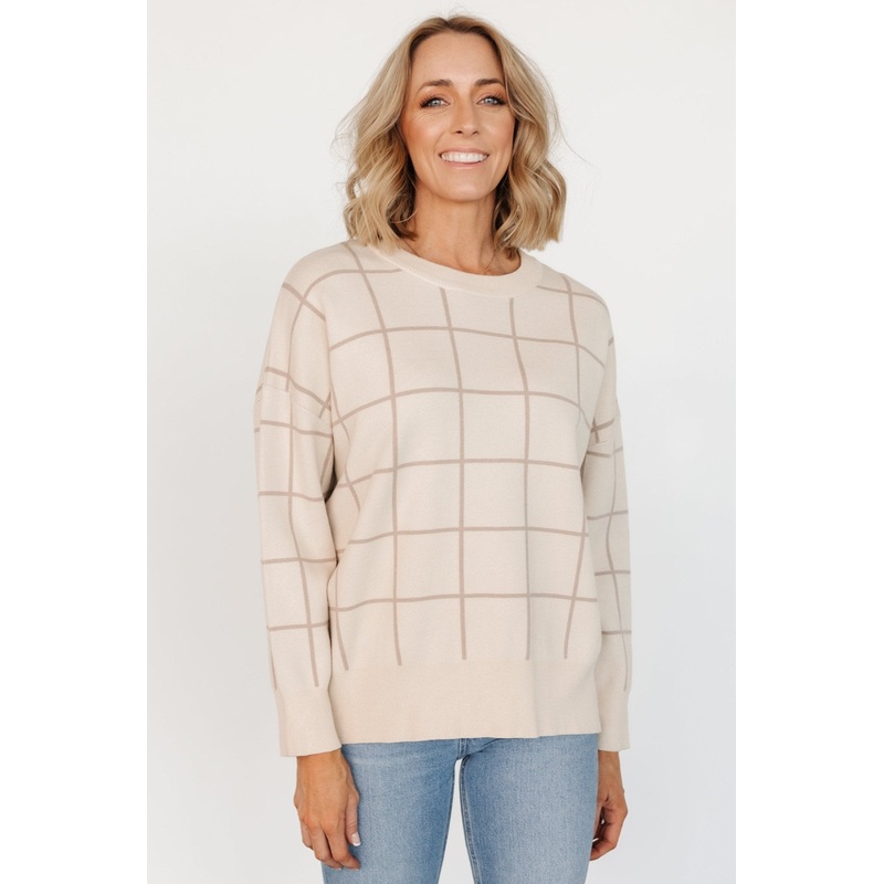 Alden Knit Sweater | Oatmeal + Taupe
