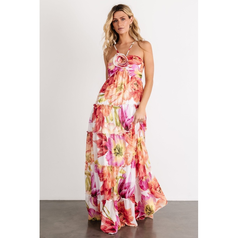Charmaine Maxi Dress | Pink + Red Floral