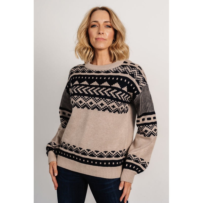 Eugene Sweater | Taupe + Navy|S|M|L|XL|1XL|2XL|3XL