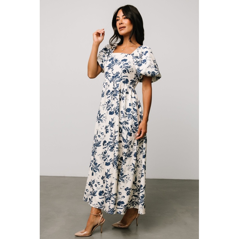 Graceland Maxi Dress | Cream + Navy Floral