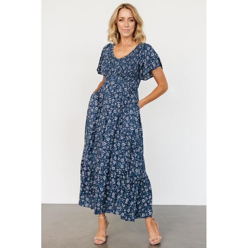 Joanie Smocked Dress | Blue Floral