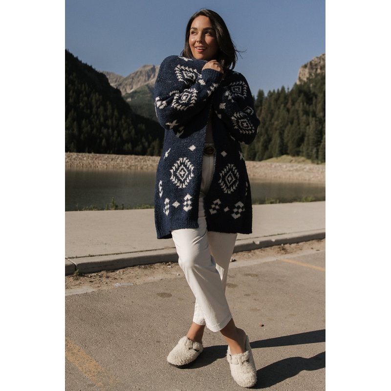 Missoula Oversized Cardigan | Navy + Ivory