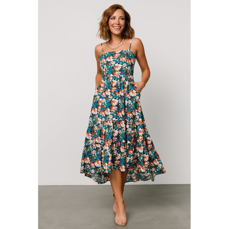 Shari Tank Maxi Dress | Deep Blue Floral