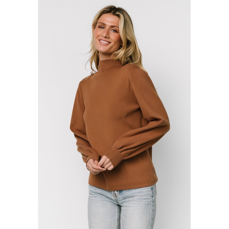 Sutton Sweater Top | Brown|S|M|L|XL|1XL|2XL|3XL