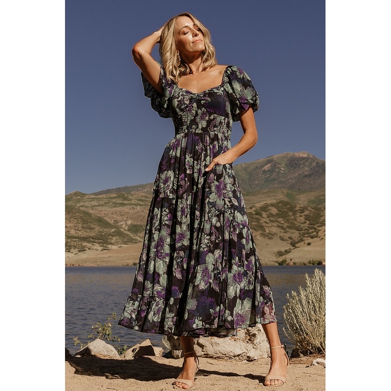 Suzy Maxi Dress | Dark Blue Multi