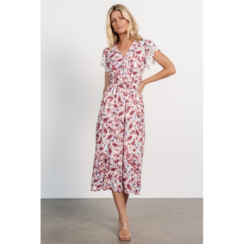 Aliyah Midi Dress | Berry Floral