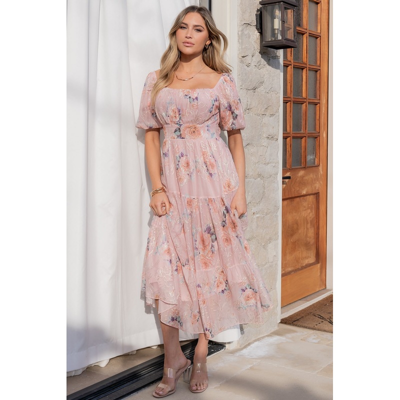 Annabeth Midi Dress | Blush Floral