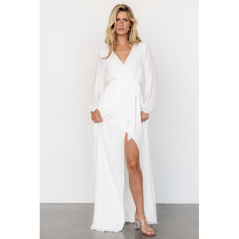 Breanne Faux Wrap Maxi Dress | Off White