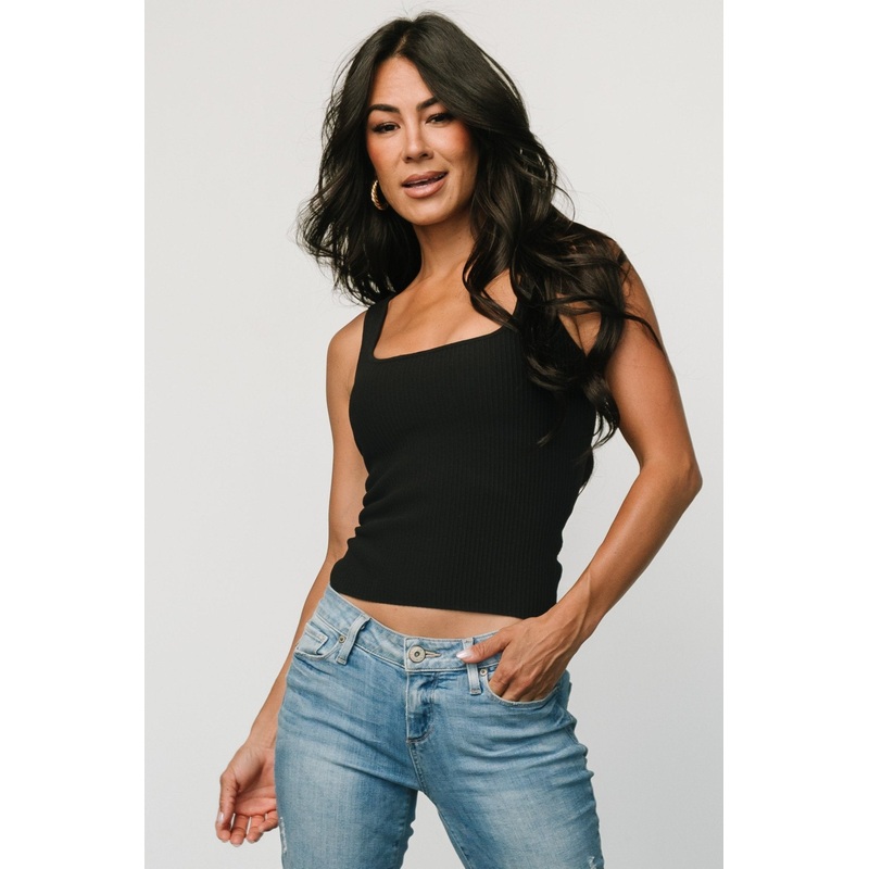 Dame Ribbed Tank Top | Black|S|M|L