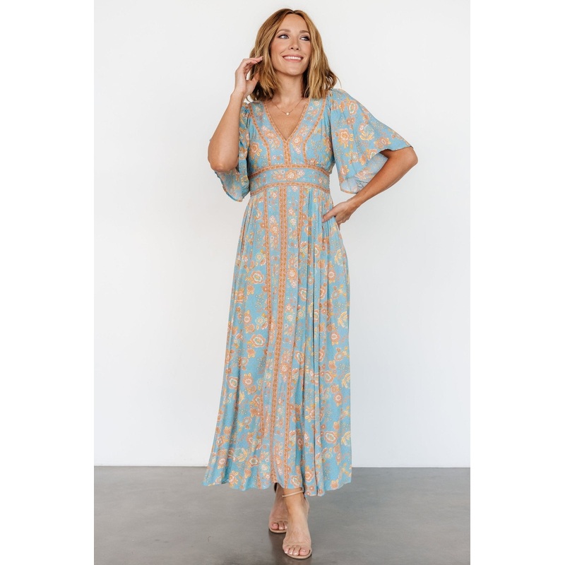 Elissa Maxi Dress | Dusty Blue Floral