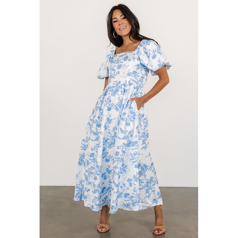 Graceland Maxi Dress | White + Blue Floral
