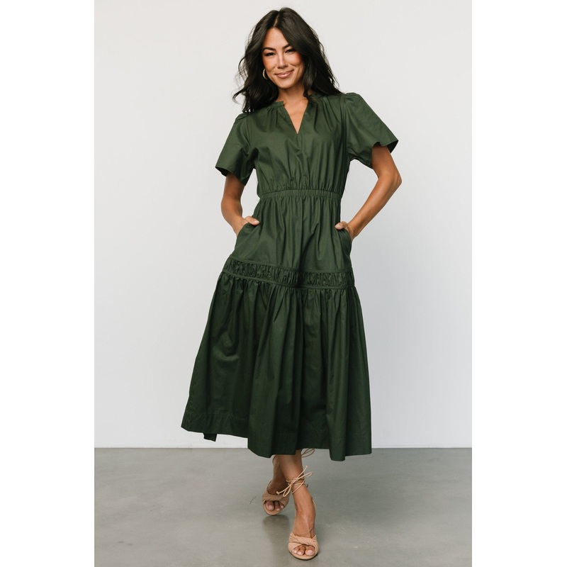 Jerrah Midi Dress | Deep Green