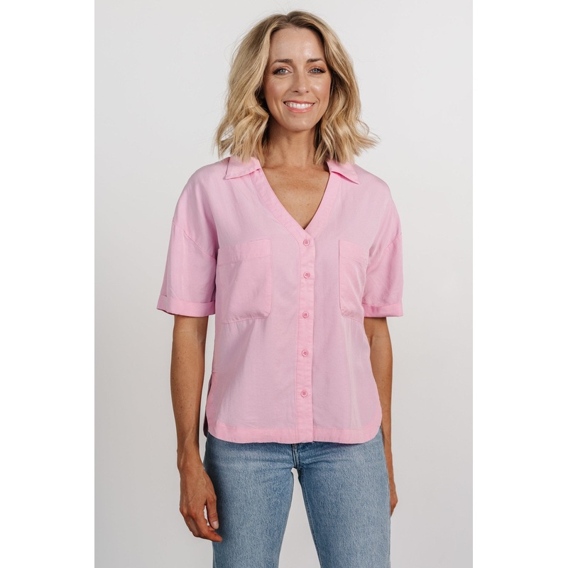 Kinsley Button Top | Pink|S|M|L
