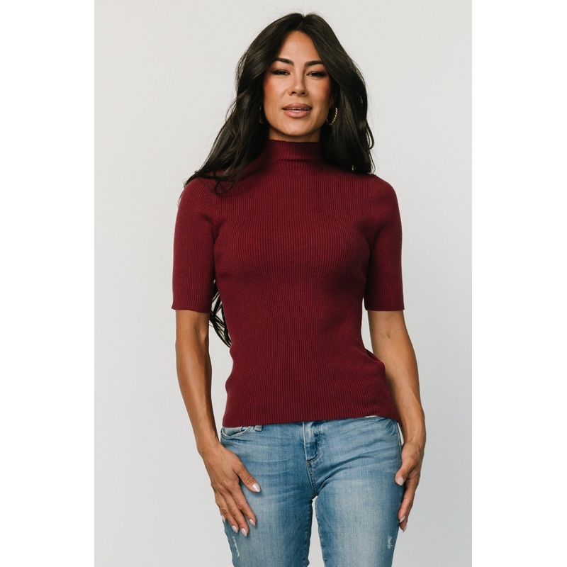 Liel Ribbed Top | Wine|S|M|L