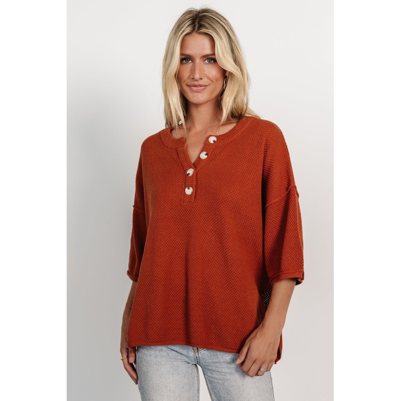Maddock Knit Top | Rust|S|M|L|XL|1XL|2XL|3XL