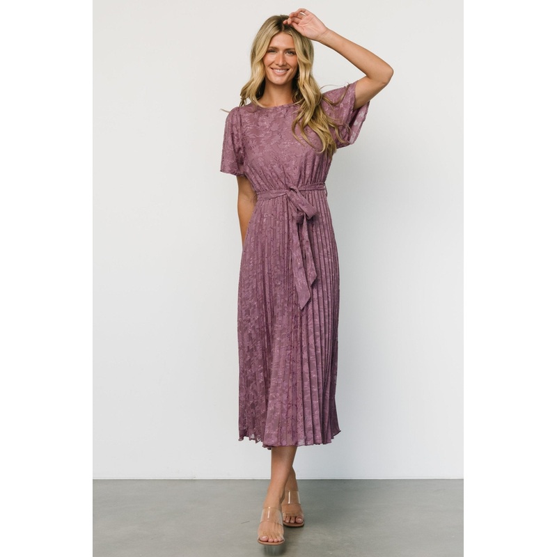 Mindy Pleated Dress | Vintage Plum