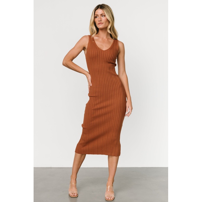 Napa V Neck Tank Dress | Copper