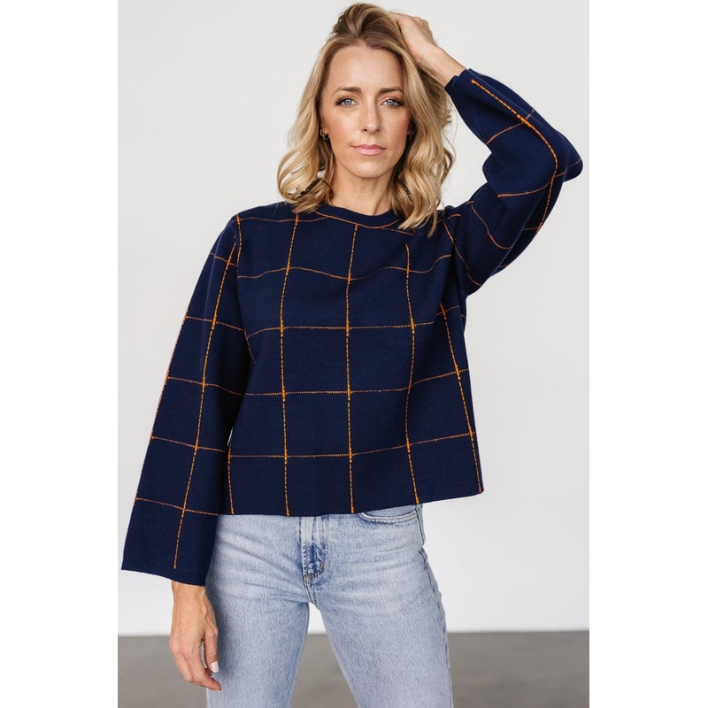 Remington Sweater | Navy + Orange