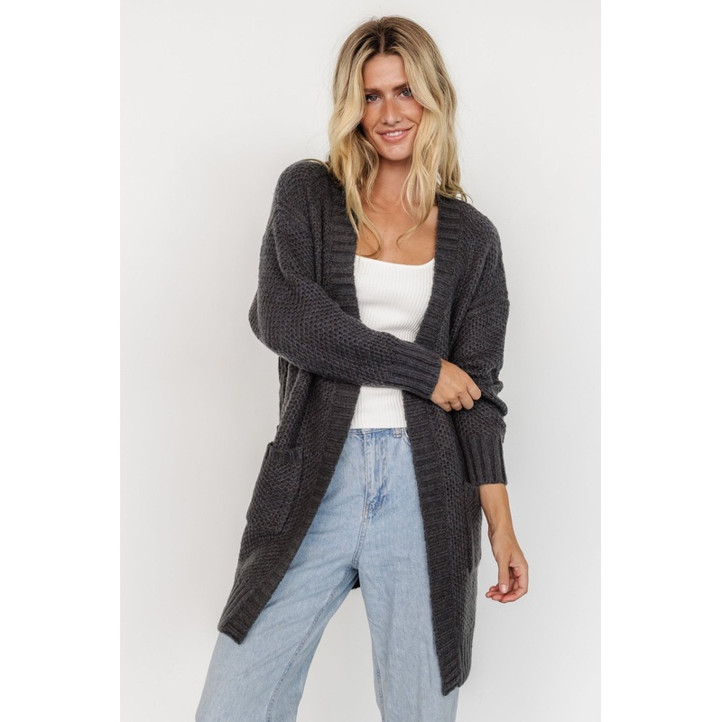 Theodora Knit Cardigan | Charcoal