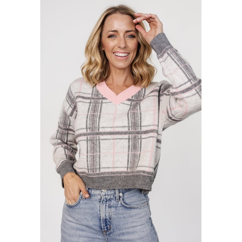 Verbier Sweater | Gray + Blush