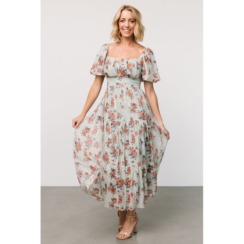 Annabeth Midi Dress | Eucalyptus Floral
