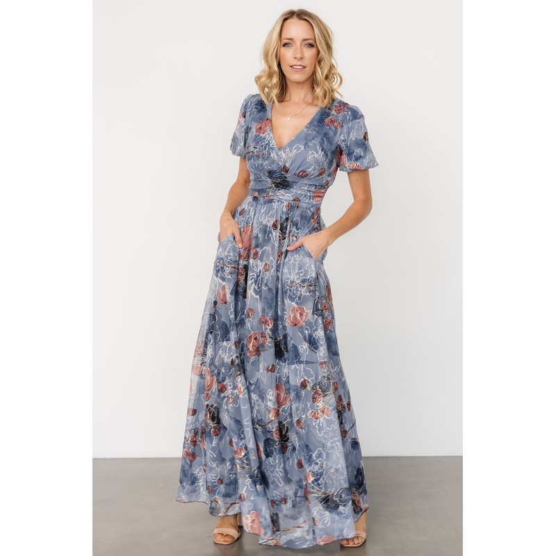 Ardley Maxi Dress | Slate Print