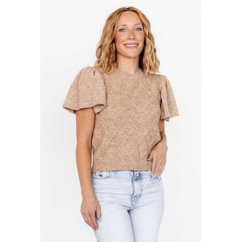 Asa Knit Sweater Top | Caramel