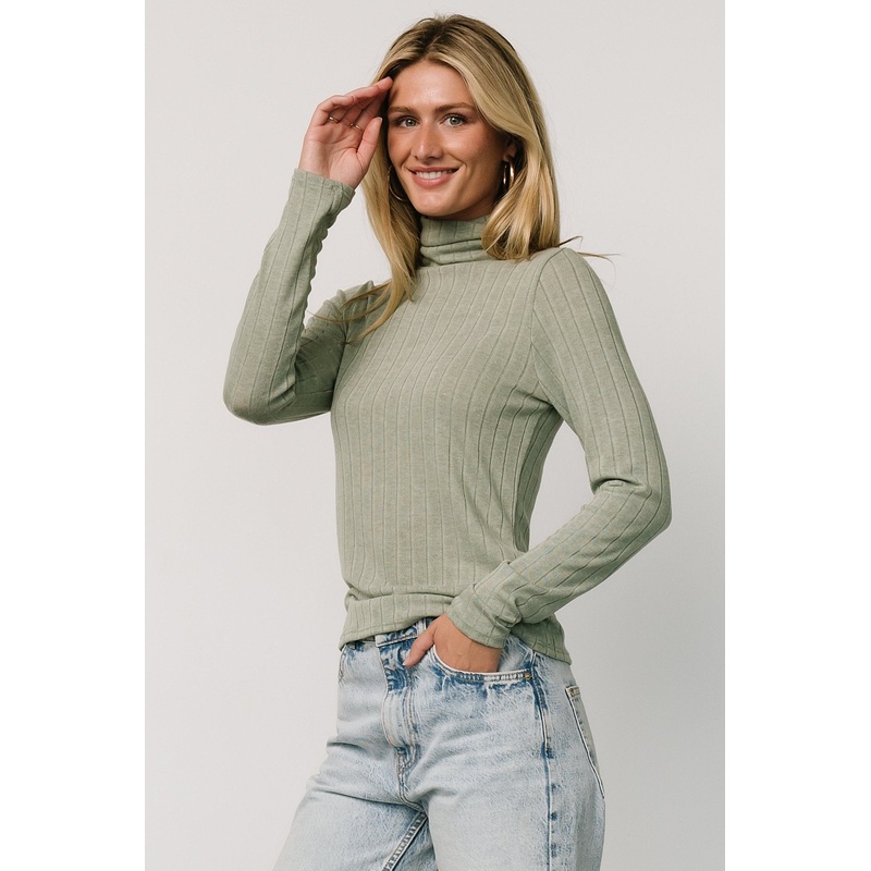 Axel Turtleneck Top | Sage|S|M|L
