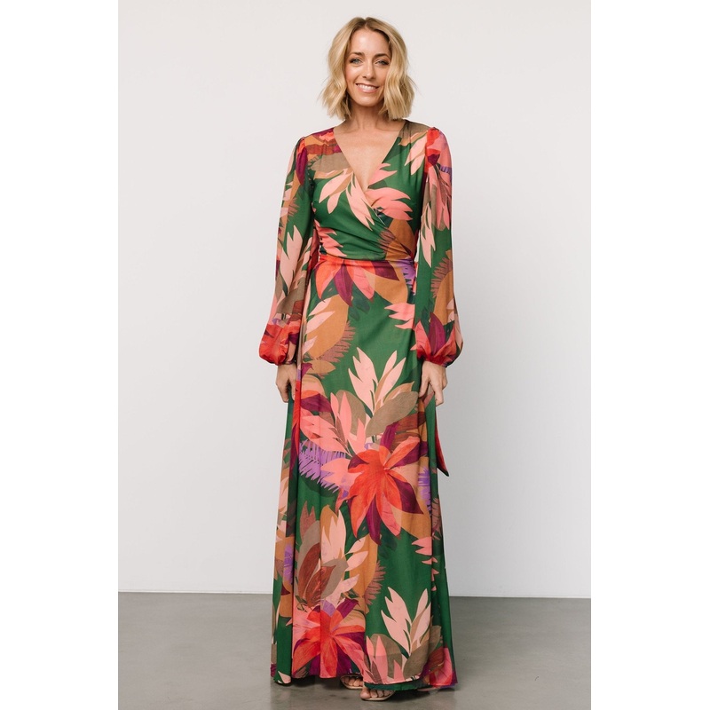 Camilla Wrap Maxi Dress | Green Multi