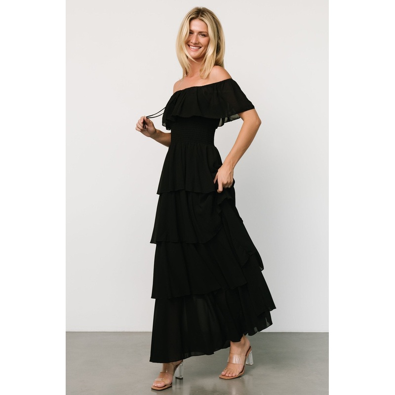 Carina Off Shoulder Maxi Dress | Black