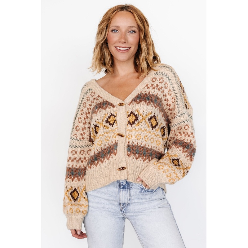 Cody Knit Cardigan | Taupe Multi