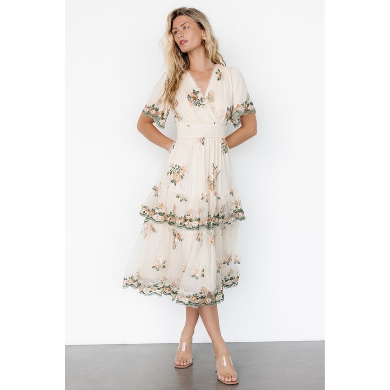 Cynthia Midi Dress | Cream Floral