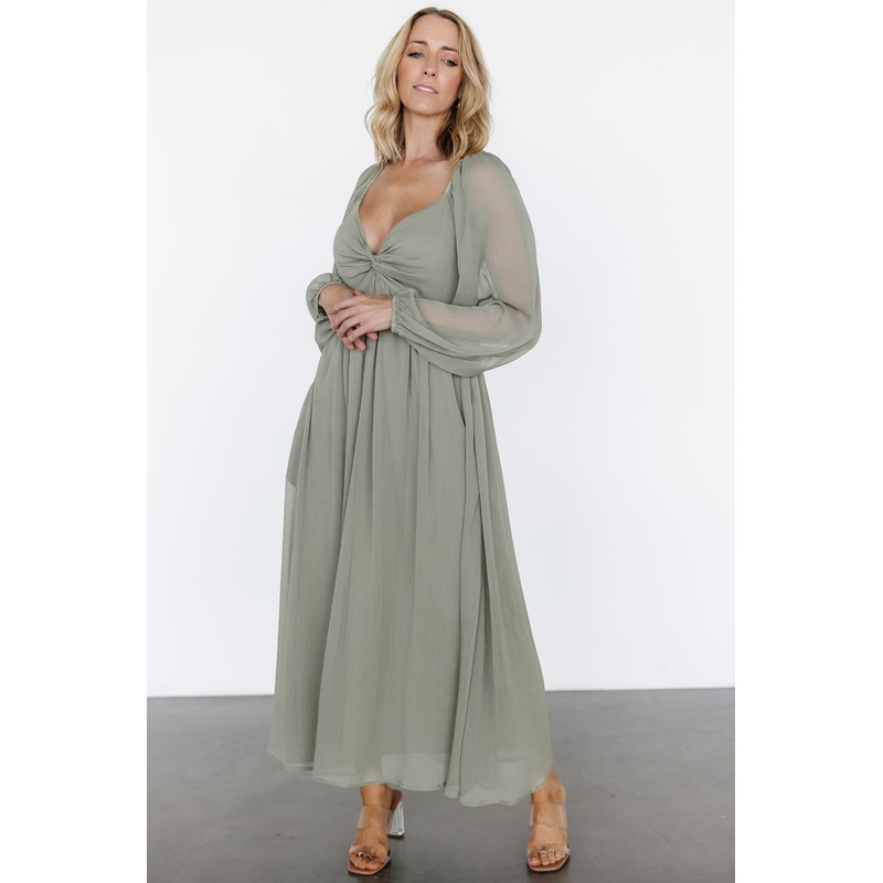 Dione Midi Dress | Dusty Olive