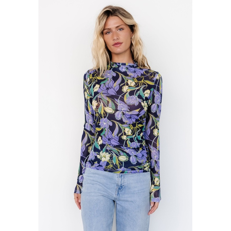 Dom Sheer Top | Navy Multi|S|M|L