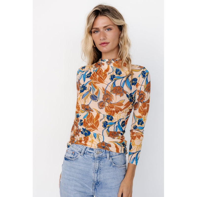 Dom Sheer Top | Taupe Multi|S|M|L