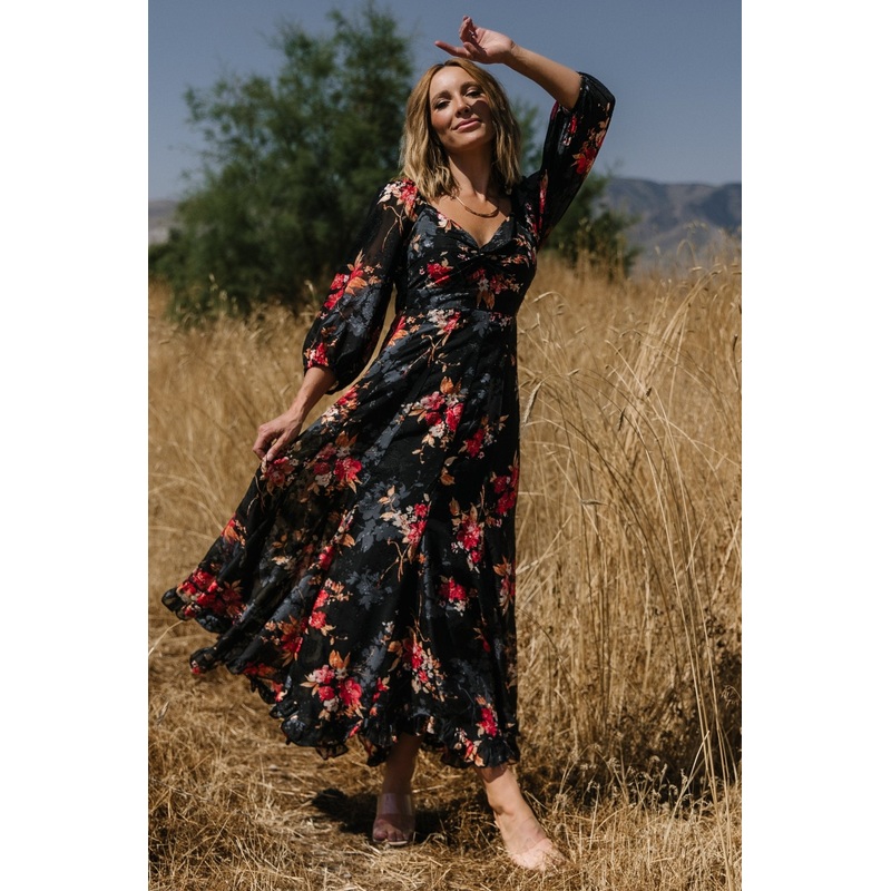 Estefania Maxi Dress | Black Floral