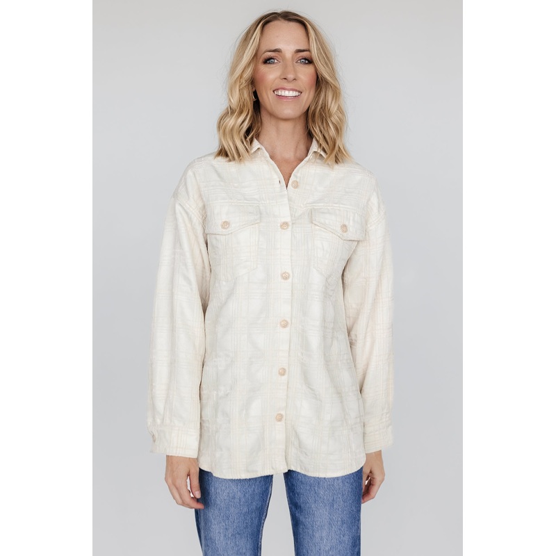 Joanna Plaid Shacket | Cream + Natural